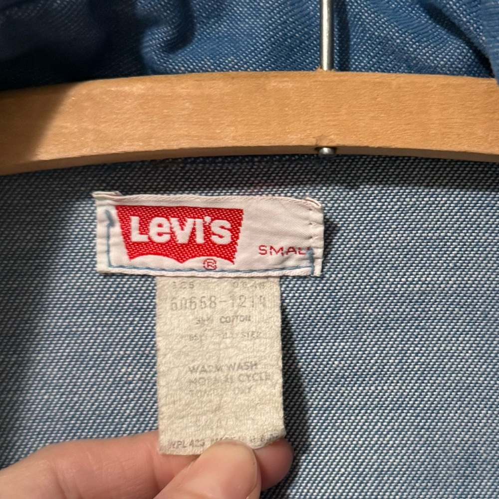 RARE Levi's Vintage Orange Tab Blue Button-Up Shirt - Picture 3 of 8
